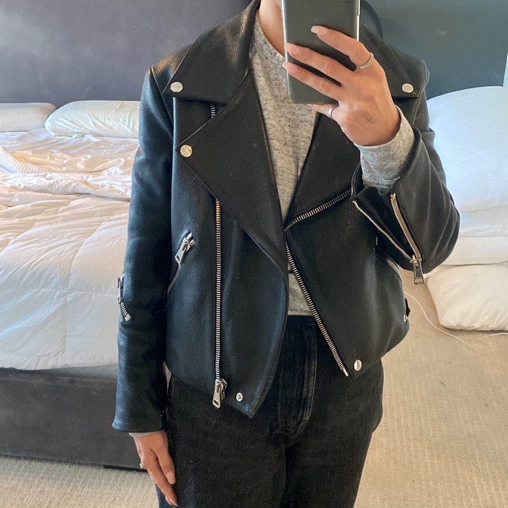 Acne Studios Black Leather Rita Jacket size 34 - Picture 12 of 15